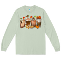 Matcha Pumpkin Spice Coffee Cups Long Sleeve Tee - texasbilliewilder