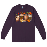 Plum Pumpkin Spice Coffee Cups Long Sleeve Tee - texasbilliewilder