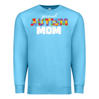 Ocean Blue LIL Autism Mom Premium Sweatshirt - CowhideDigitalArt