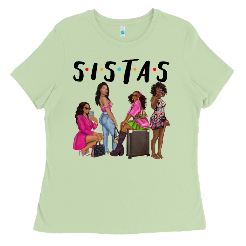 Sista Sisters Afro Black Women Ladies Tee by NancyCooperArtShop | Teevron