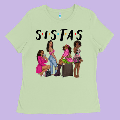 Sista Sisters Afro Black Women Ladies Tee Designed By Nancycooperartshop