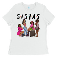 White sista sisters afro black women Ladies Tee - NancyCooperArtShop