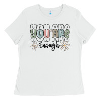White you are enough Ladies Tee - MaliasSmallBusiness
