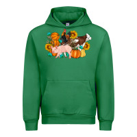Emerald Farm Life Fall Pig Cow Rooster Urban Hoodie - Artiststas