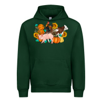 Forest Green Farm Life Fall Pig Cow Rooster Urban Hoodie - Artiststas