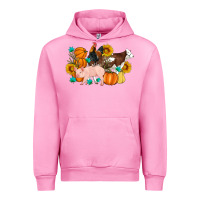 Fuchsia Pink Farm Life Fall Pig Cow Rooster Urban Hoodie - Artiststas