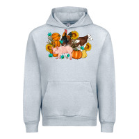 Heather Grey Farm Life Fall Pig Cow Rooster Urban Hoodie - Artiststas