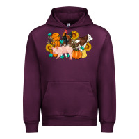 Mauve Wine Farm Life Fall Pig Cow Rooster Urban Hoodie - Artiststas