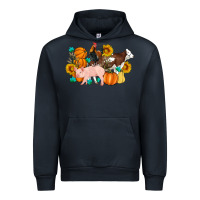 Navy Farm Life Fall Pig Cow Rooster Urban Hoodie - Artiststas