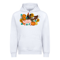 White Farm Life Fall Pig Cow Rooster Urban Hoodie - Artiststas