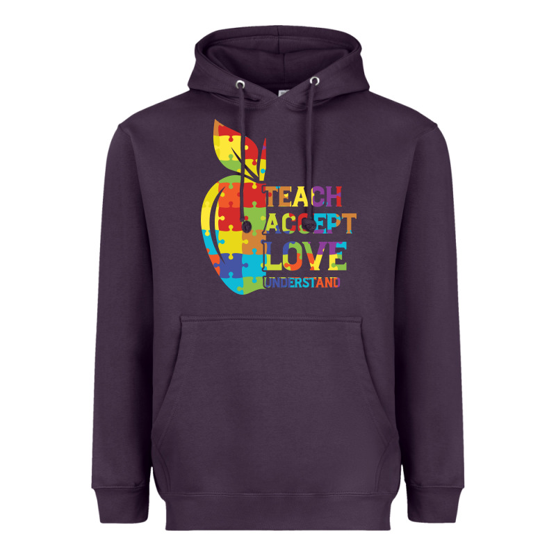 Autism Teach Accept Understand Love Heavyweight Hoodie by CowhideDigitalArt | Teevron