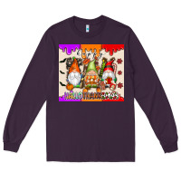 Plum Happy Hallothanksmas gnomes Long Sleeve Tee - texasbilliewilder