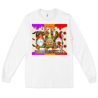 White Happy Hallothanksmas gnomes Long Sleeve Tee - texasbilliewilder
