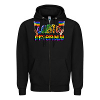 Black lgbtq friendly pride Zipper Hoodie - FaDigitalArtStudio