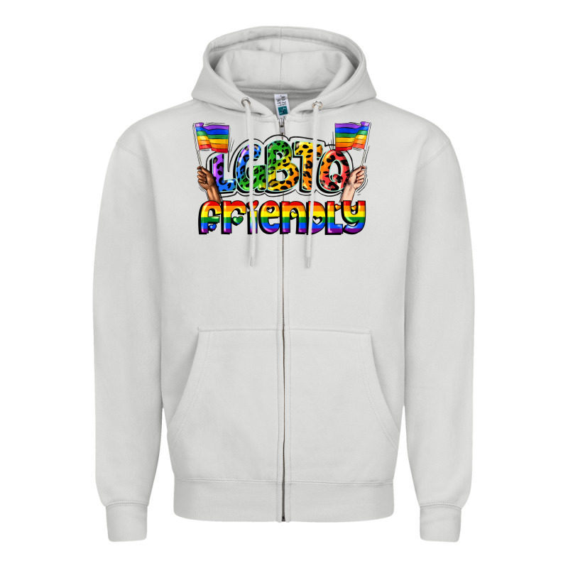 Lgbtq Friendly Pride Zipper Hoodie by FaDigitalArtStudio | Teevron