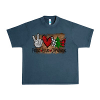 Midnight Navy Peace Love Christmas Urban Heavy Tee - Bettercallsaul