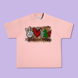 Peace Love Christmas Urban Heavy Tee Designed By Bettercallsaul
