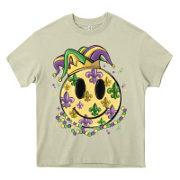 Mossy smiley face mardi gras Heavy Core Tee - MaliasSmallBusiness