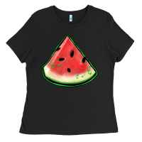 Black watermelon sliece Ladies Tee - Jasminsmagicworld
