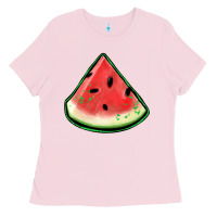 Bubblegum Pink watermelon sliece Ladies Tee - Jasminsmagicworld