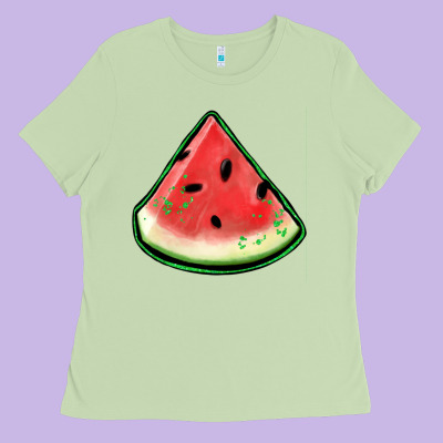 Watermelon Sliece Ladies Tee Designed By Jasminsmagicworld