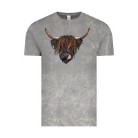 Cloud Rock black highland cow Vintage Tee - RanaPortraitStore