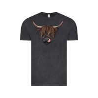 Vintage Black black highland cow Vintage Tee - RanaPortraitStore