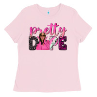 Bubblegum Pink pretty dope afro woman Ladies Tee - NancyCooperArtShop