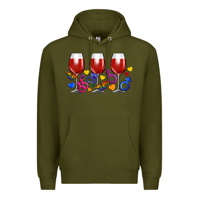 Pride Wine Cups Premium Hoodie by FaDigitalArtStudio | Teevron