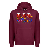 Burgundy pride wine cups Premium Hoodie - FaDigitalArtStudio