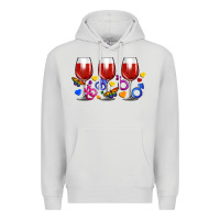 Dove Grey pride wine cups Premium Hoodie - FaDigitalArtStudio