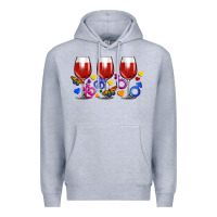 Heather Grey pride wine cups Premium Hoodie - FaDigitalArtStudio