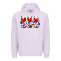 Lilac pride wine cups Premium Hoodie - FaDigitalArtStudio