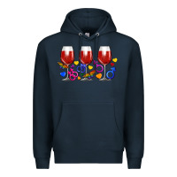 Navy pride wine cups Premium Hoodie - FaDigitalArtStudio