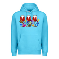 Ocean Blue pride wine cups Premium Hoodie - FaDigitalArtStudio