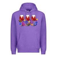 Purple pride wine cups Premium Hoodie - FaDigitalArtStudio