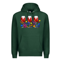 Sports Green pride wine cups Premium Hoodie - FaDigitalArtStudio