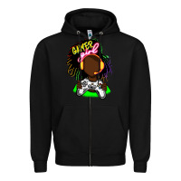 Black black gamer girl Zipper Hoodie - FaDigitalArtStudio