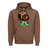 Chestnut black gamer girl Zipper Hoodie - FaDigitalArtStudio