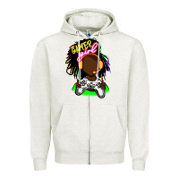 Oatmeal Heather black gamer girl Zipper Hoodie - FaDigitalArtStudio