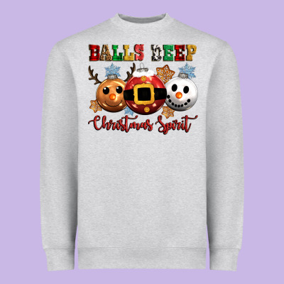 Balls Deep Christmas Spirit Heavyweight Sweatshirt Designed By Cowgirlartshop