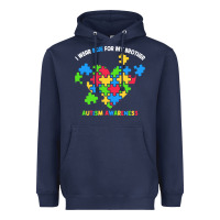 Navy Wear Blue For My Brother Autism Heavyweight Hoodie - CowhideDigitalArt