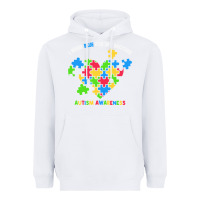 White Wear Blue For My Brother Autism Heavyweight Hoodie - CowhideDigitalArt