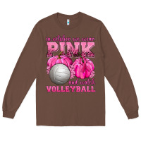 Chestnut In October We Wear Pink and Watch Volleyball Long Sleeve Tee - texasbilliewilder