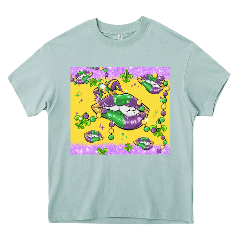 Mardi Gras Lips Heavy Core Tee by MaliasSmallBusiness | Teevron