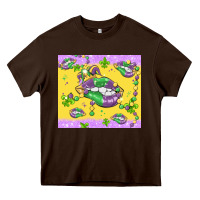 Chocolate Brown mardi gras lips Heavy Core Tee - MaliasSmallBusiness