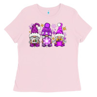 Bubblegum Pink purple winter gnomies Ladies Tee - NancyCooperArtShop