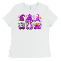 White purple winter gnomies Ladies Tee - NancyCooperArtShop