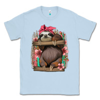 Dusty Blue cute floral baby sloth Classic Tee - Jasminsmagicworld