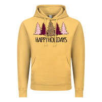 Vintage Mustard Happy Holidays Tree Vintage Hoodie - Bettercallsaul